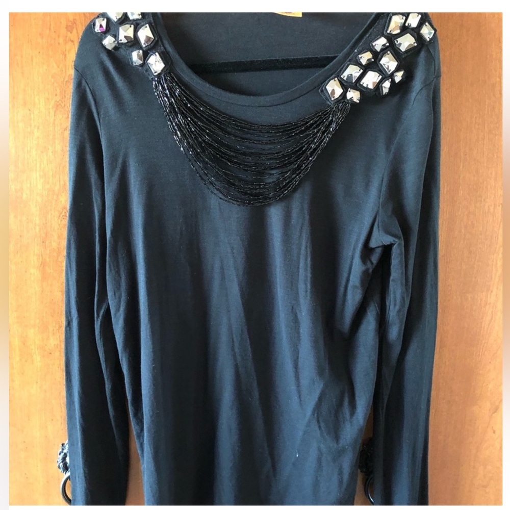 Tory Burch Black Embellished Blouse